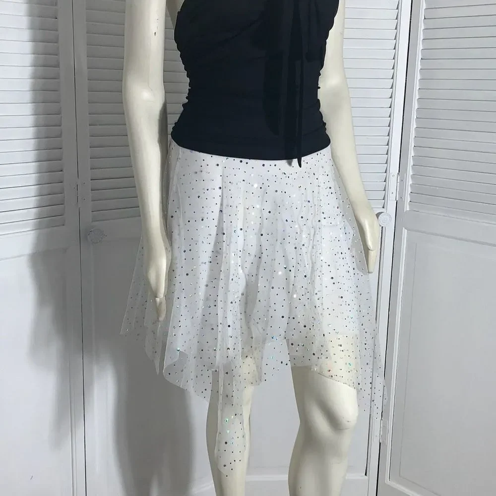 Vintage 90’s‎ Sheer Double Layered Asymmetrical Fairycore Party Dress Size Small